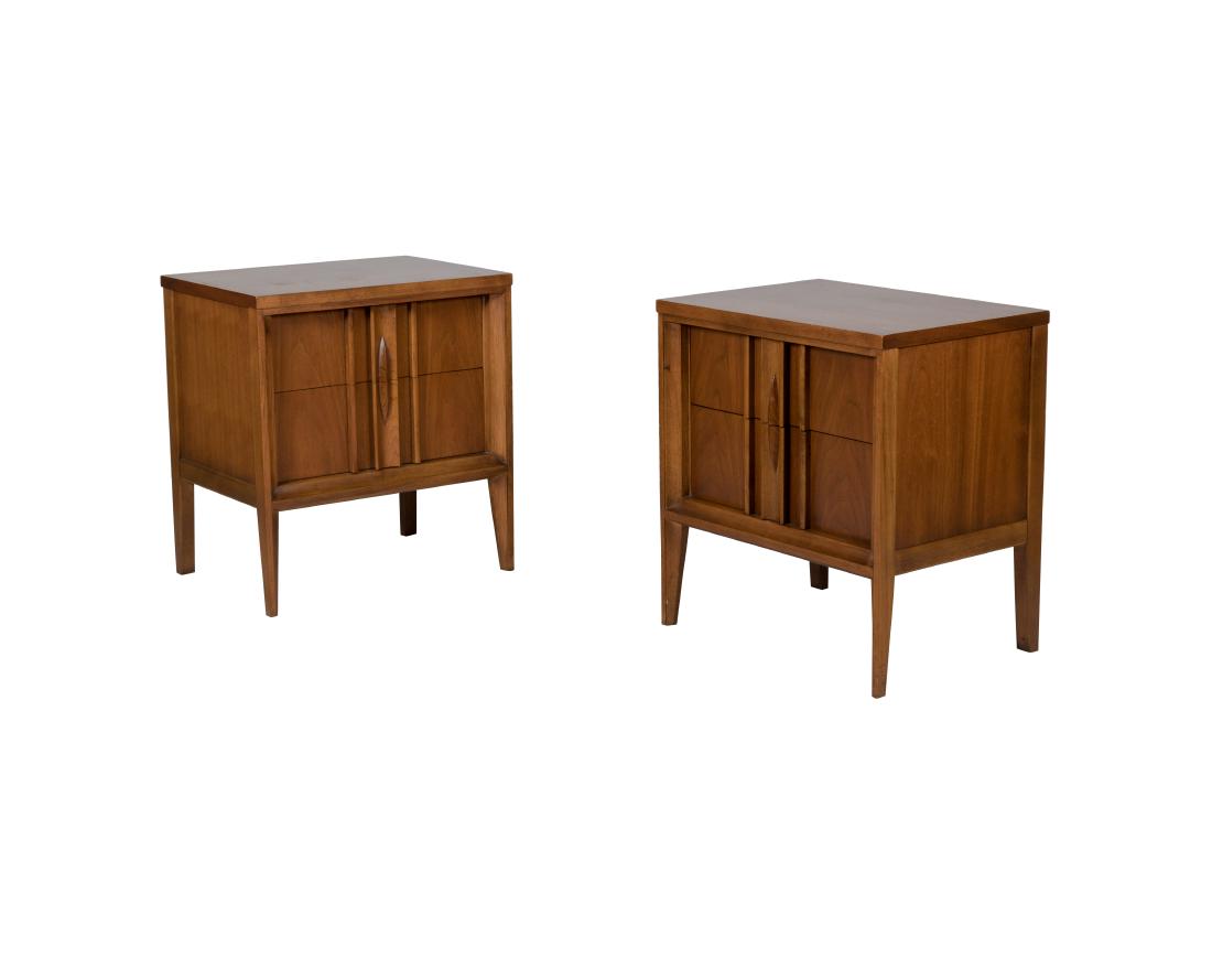 Walnut Mid Century Nightstands - Pair (1 of 2)