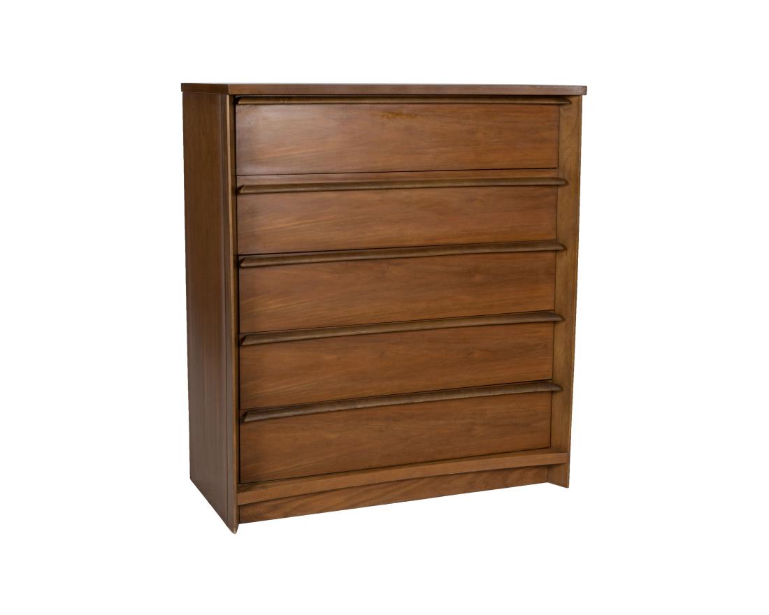 Basset Walnut Concave High Chest (1 of 3)