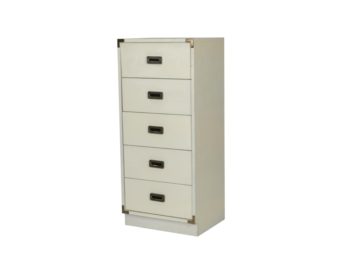 Campaign Style White Lacquer Lingerie Chest (1 of 2)