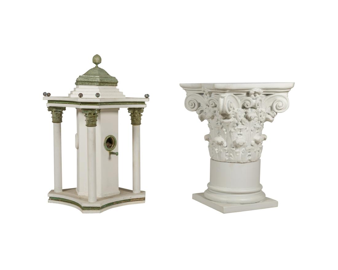 Corinthian Style Two Part Pedestal and Birdhouse (1 of 1)