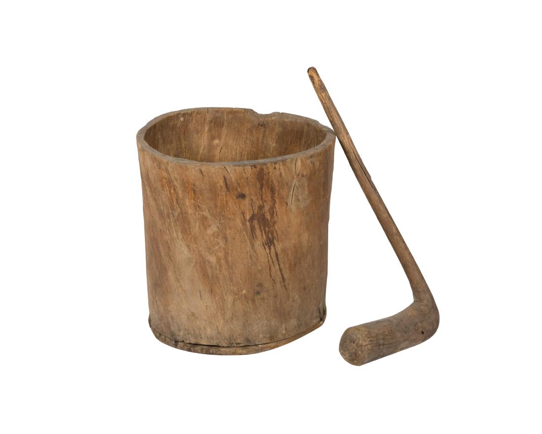 Primitive Tree Trunk Vessel and Mixer (1 of 3)