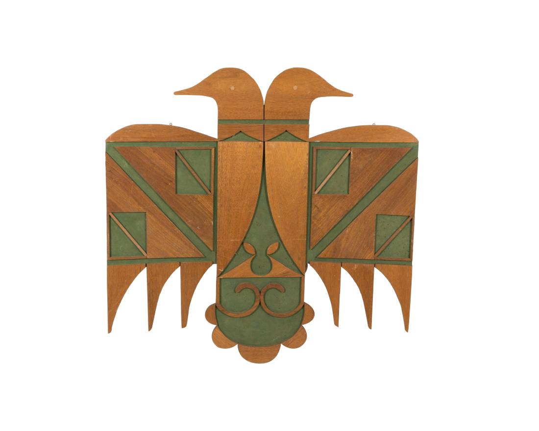 Large Wooden Folk Art Eagle Plaque (1 of 4)