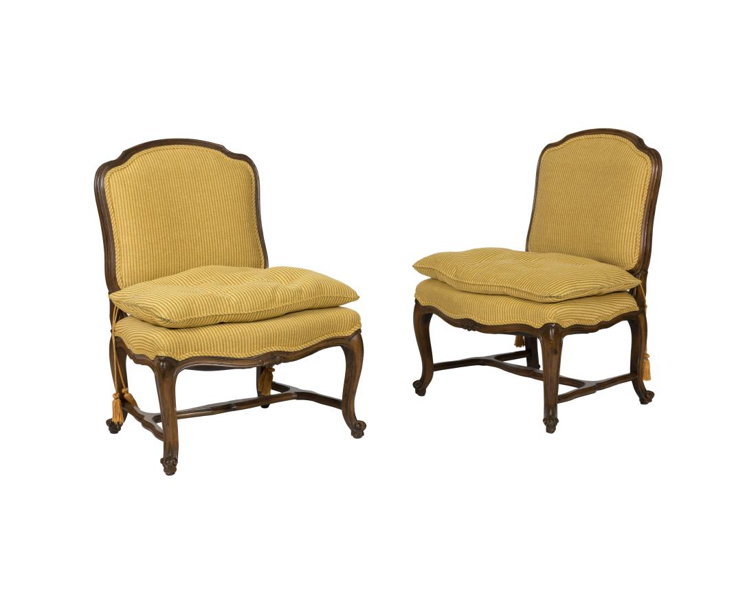 French Style Boudoir Chairs - Pair (1 of 3)
