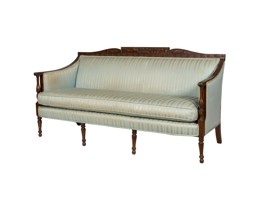 Sheraton Style Mahogany Sofa (1 of 3)