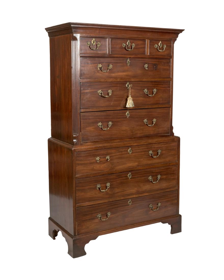 English Mahogany Chippendale Chest on Chest (1 of 5)