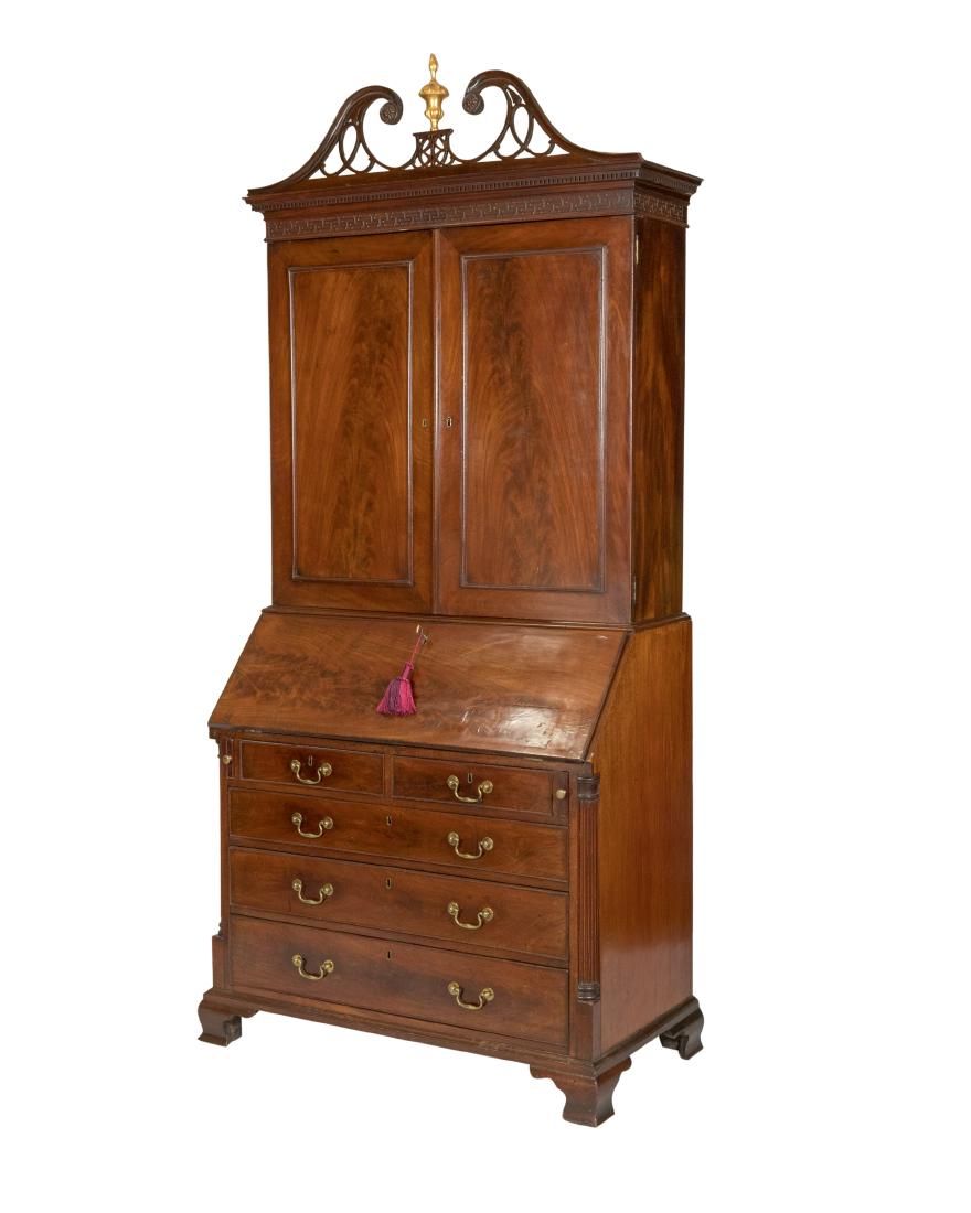 English Chippendale Mahogany Secretary Bookcase (1 of 5)
