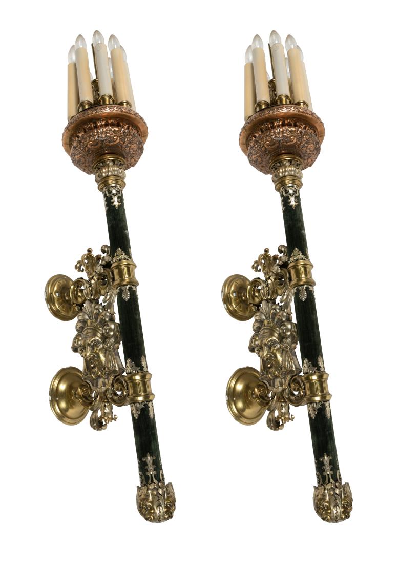 Baroque Style Brass and Copper Touchier Sconces (1 of 5)