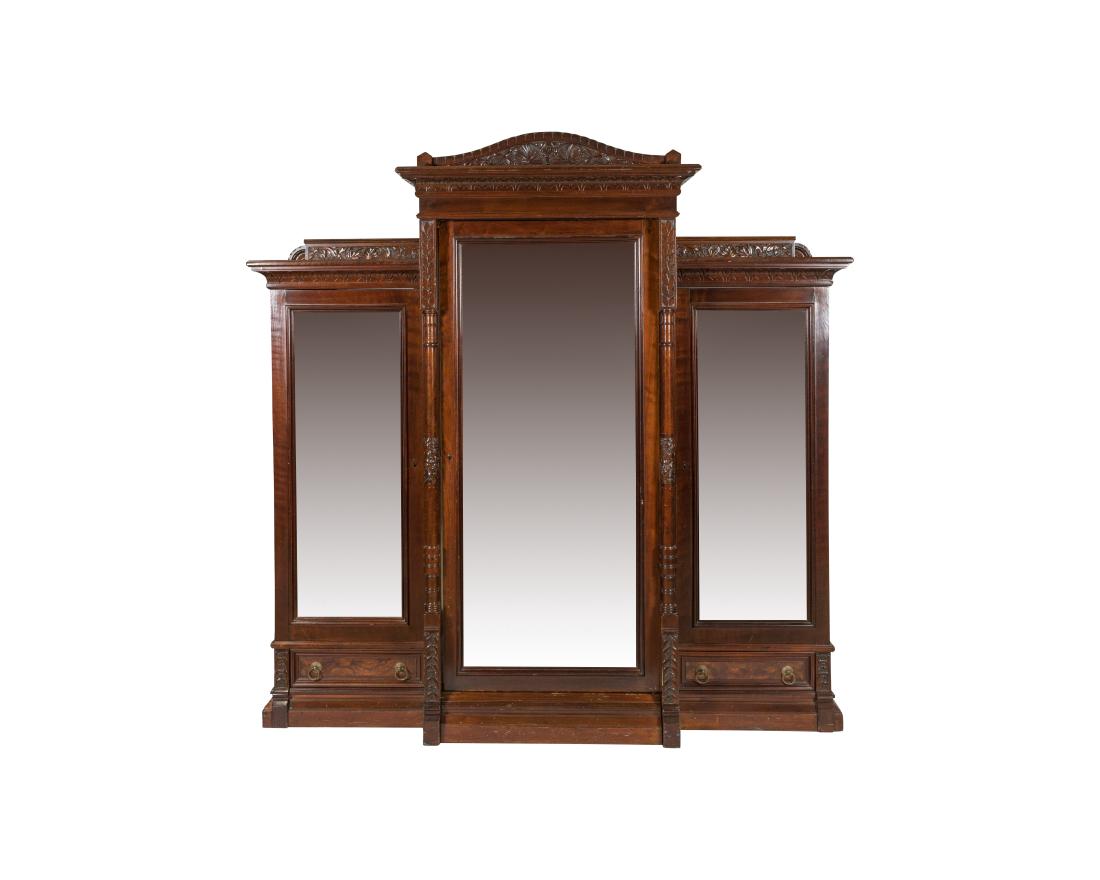 Heavily Carved Victorian Walnut Bookcase (1 of 5)