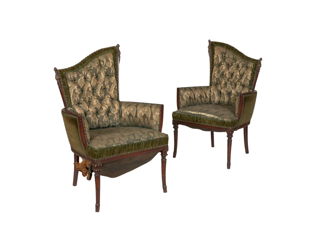 Mahogany Fireside Chairs - Pair (1 of 3)