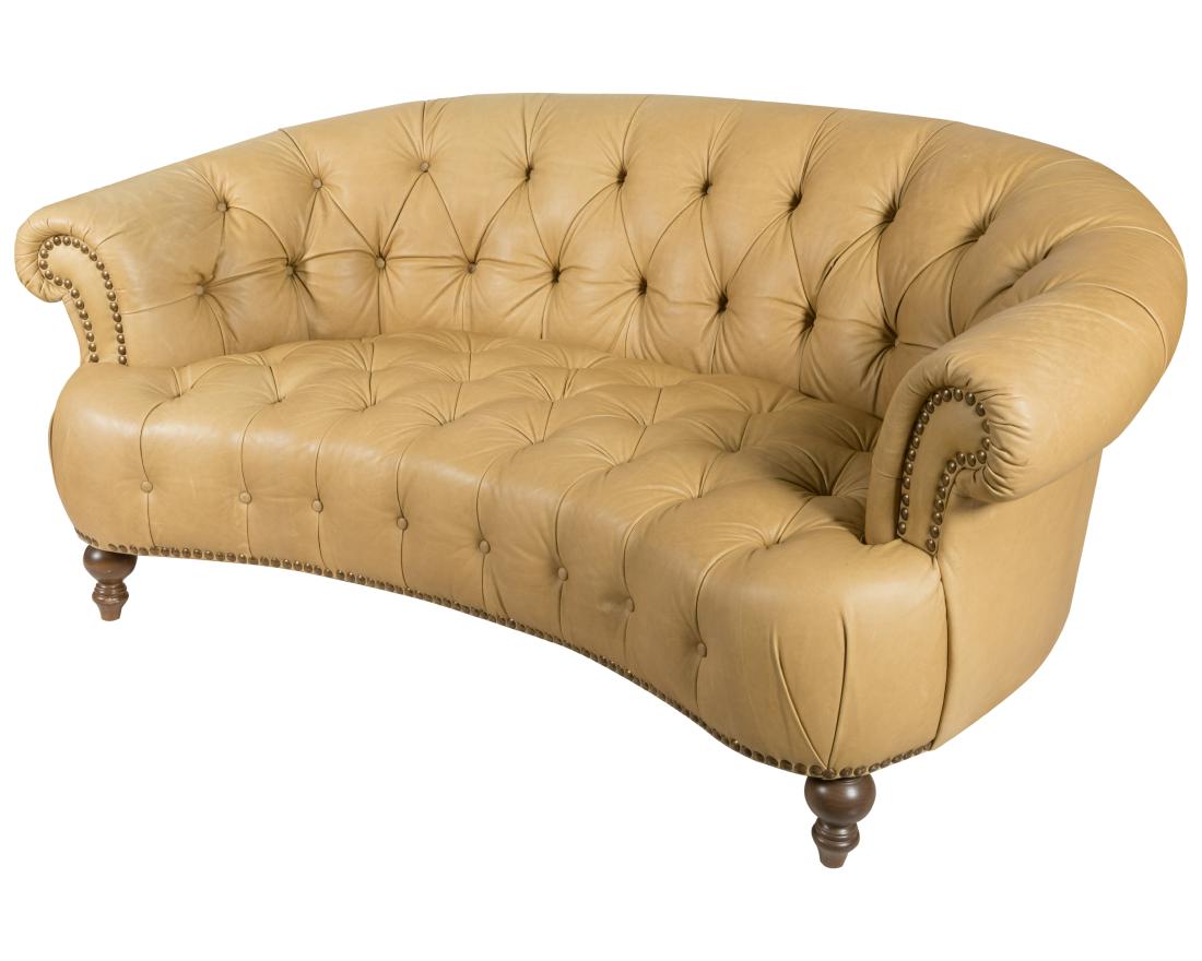 Chesterfield Tufted Leather Loveseat (1 of 3)