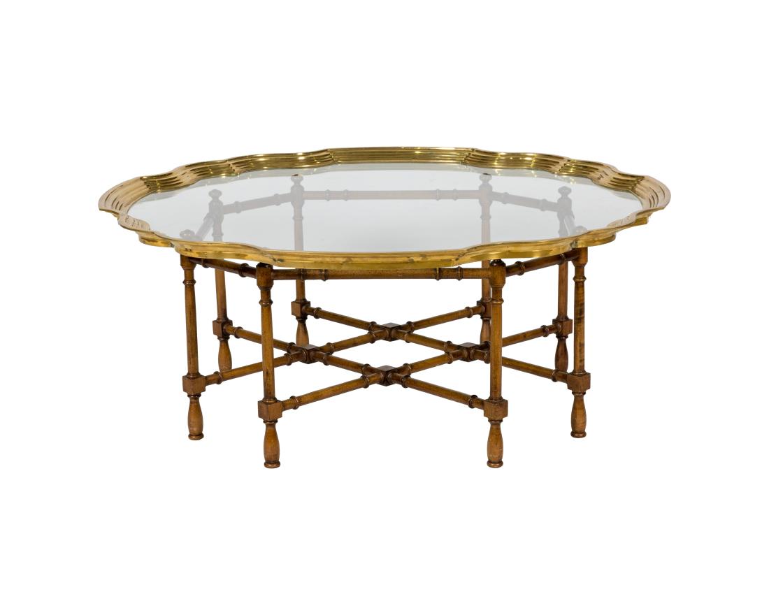 Chippendale Style Brass and Glass Coffee Table (1 of 3)