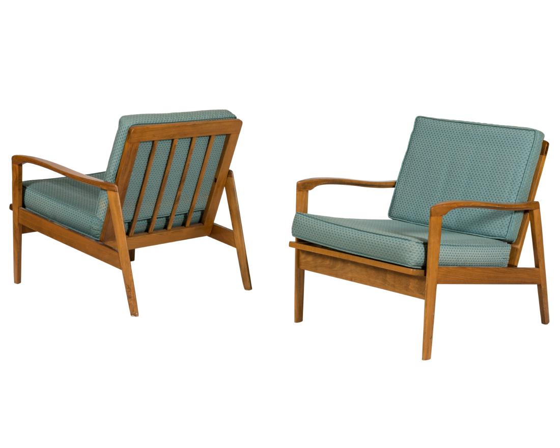 Walnut Sculpted Arm Chairs - Pair (1 of 3)