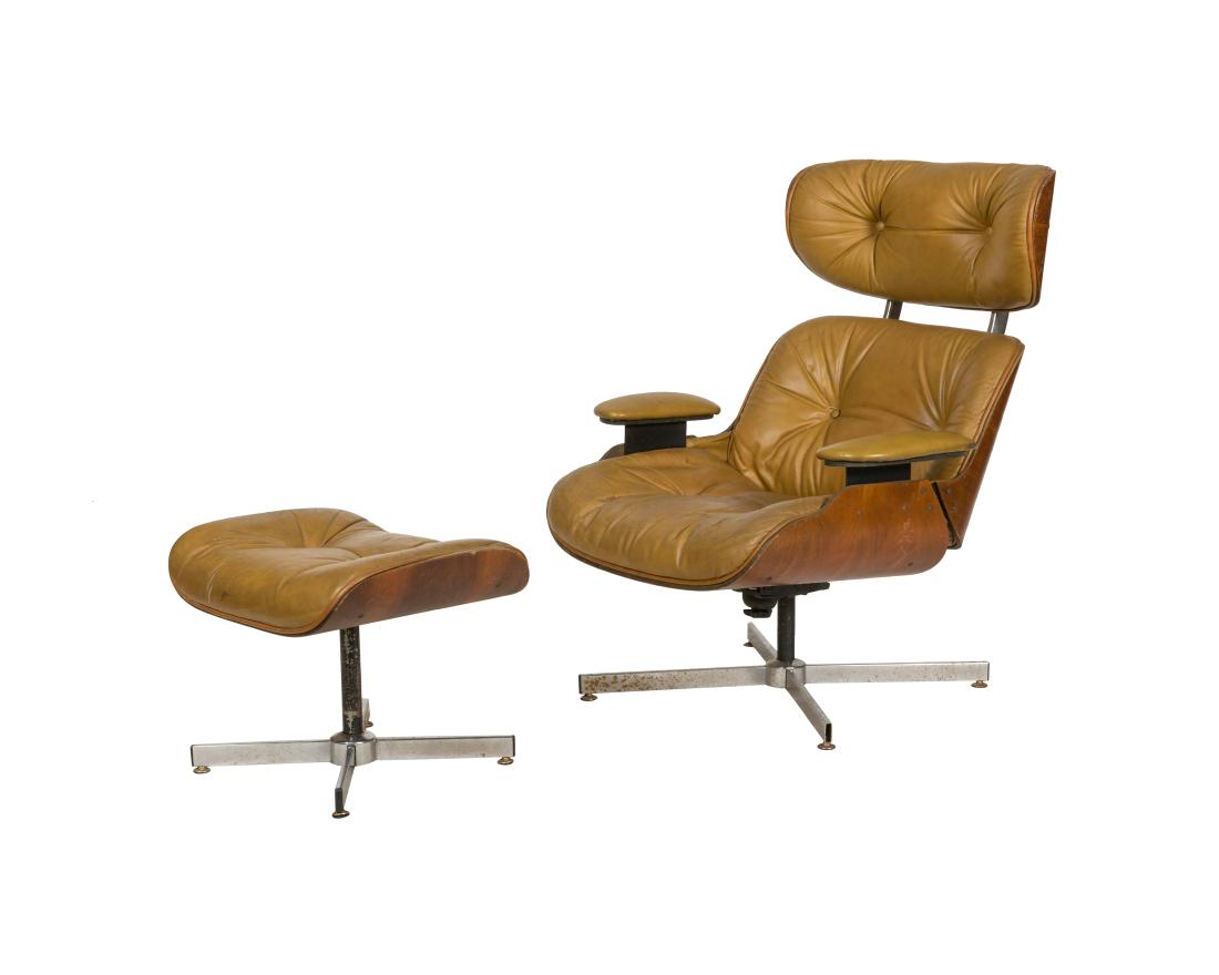 Selig Eames Style Chair and Ottoman - Signed (1 of 3)