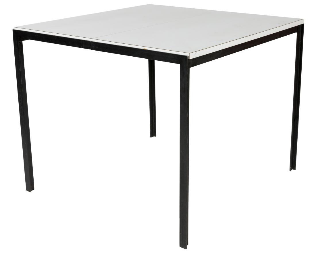 Knoll Iron Kitchen Table - Signed: Description - Knoll iron kitchen table with butterfly leaf, signed. Dimensions - 28" x 34" x 34.5"
