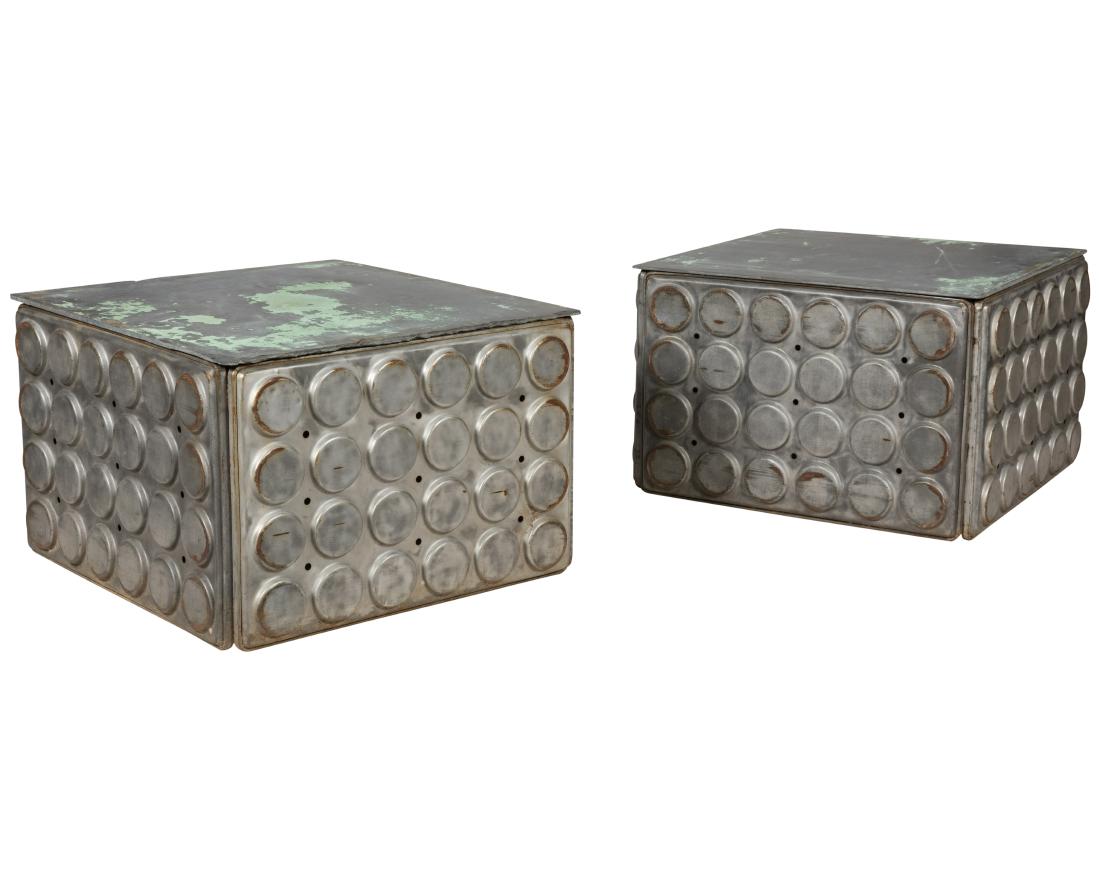 Industrial Metal Slate Top Tables - Pair (1 of 2)