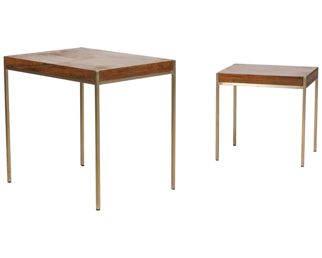 Rosewood and Brass Nesting Tables - Pair (1 of 6)