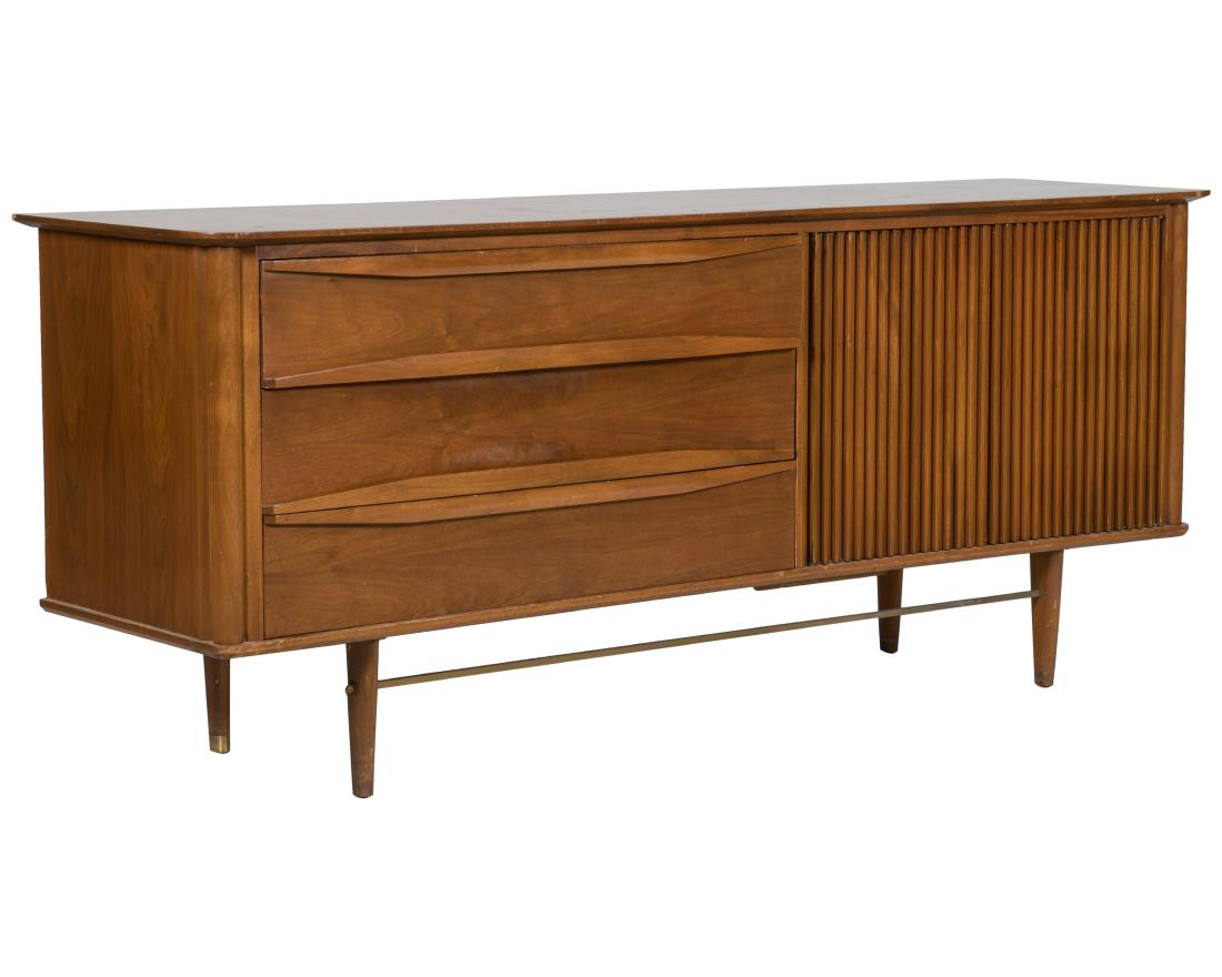 Walnut Concave Credenza/Chest (1 of 3)