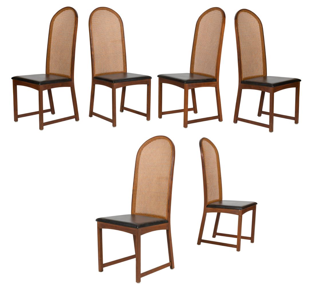 Milo Baughman Cane and Teak Dining Chairs - Six (1 of 6)