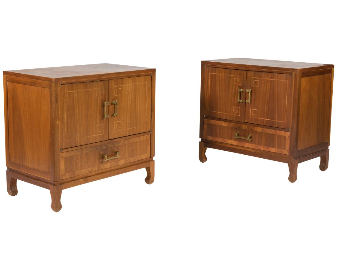 Walnut Inlaid End Stands - Pair (1 of 4)