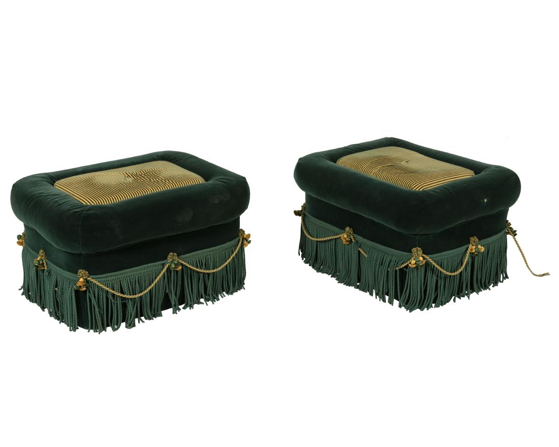 Hollywood Regency Style Ottomans - Pair (1 of 2)