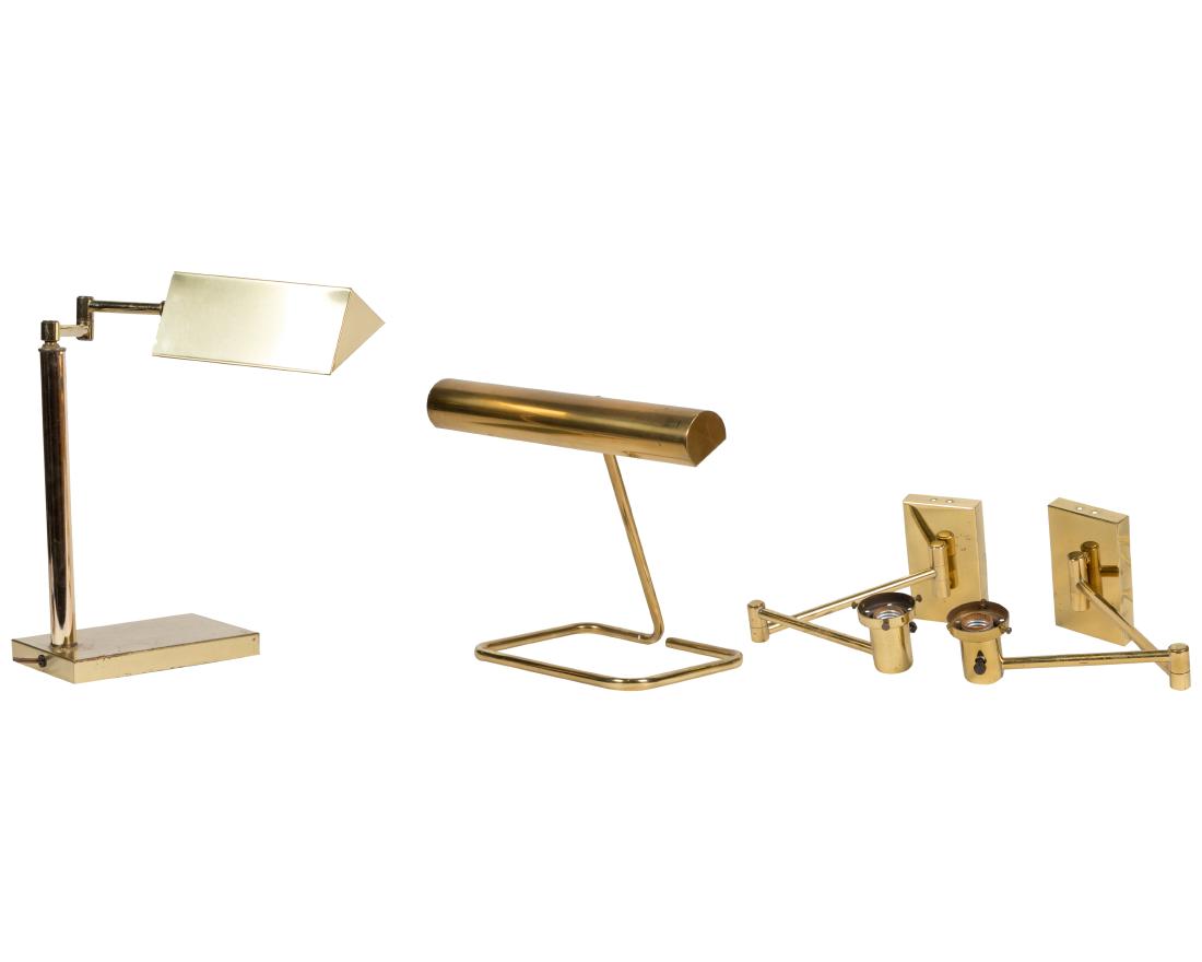 Two Brass Lamps and Five Sconces (1 of 3)