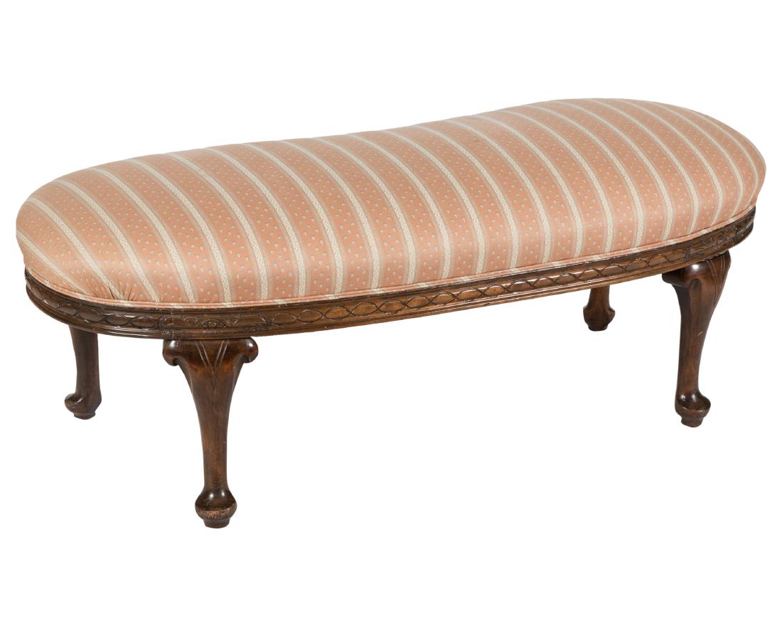 Queen Anne Style Walnut Bench (1 of 3)