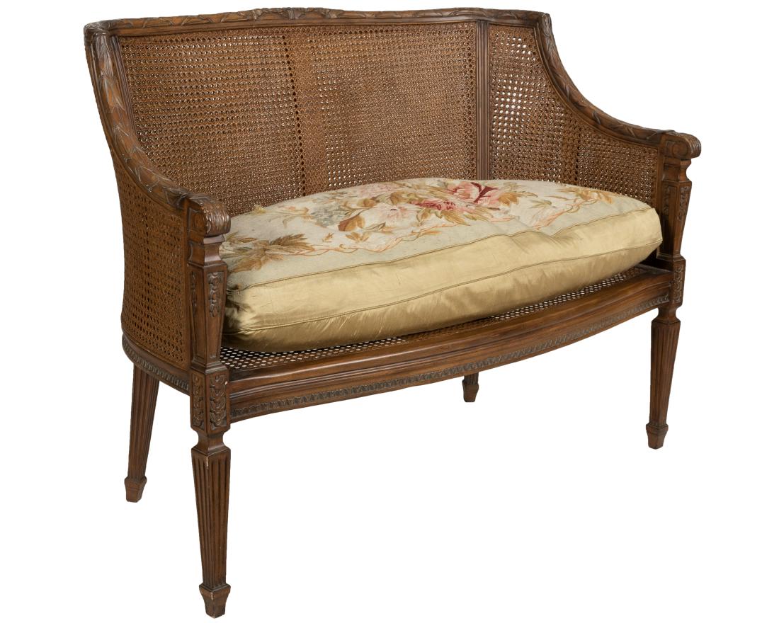 French Double Cane Loveseat (1 of 4)