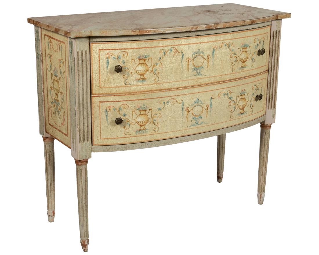 Venetian Painted Demilune Chest (1 of 3)