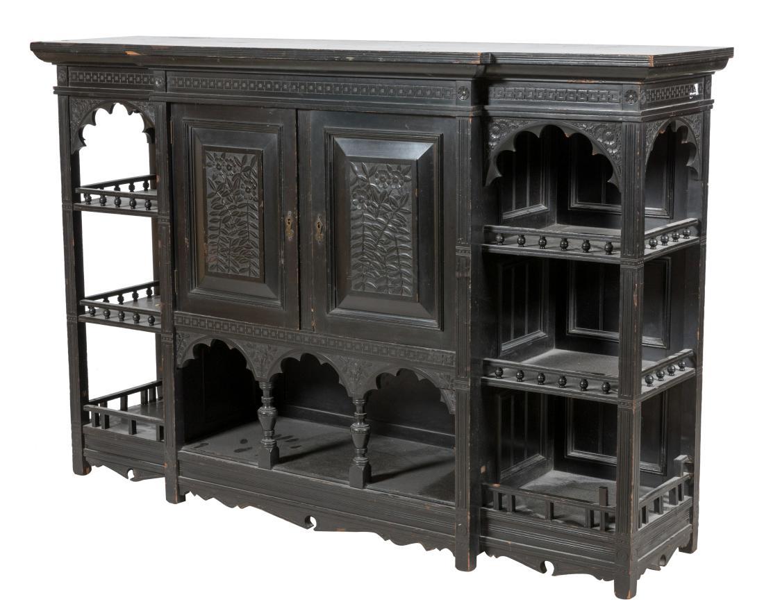 Ebonized Aesthetic Etagere Cabinet (1 of 5)