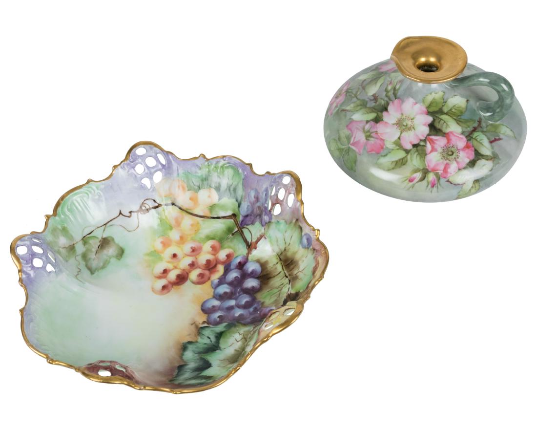 Painted Limoges Bowl and Pitcher (1 of 4)