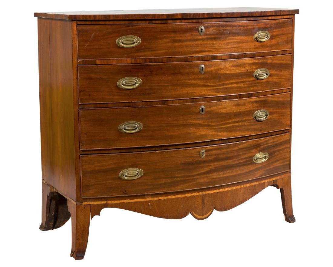 American Bow Front Mahogany Chest (1 of 7)