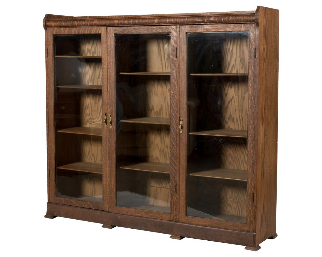 Three Section Oak Bookcase (1 of 4)