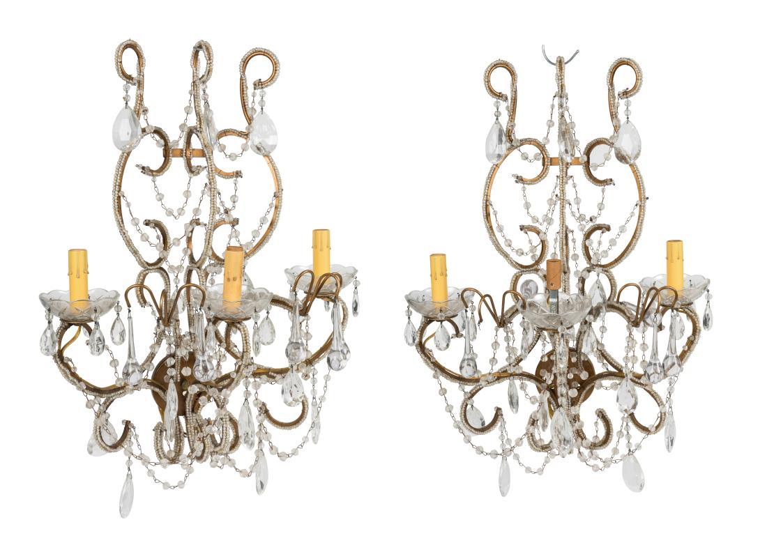 French Style Beaded  Crystal Scones - Pair (1 of 6)