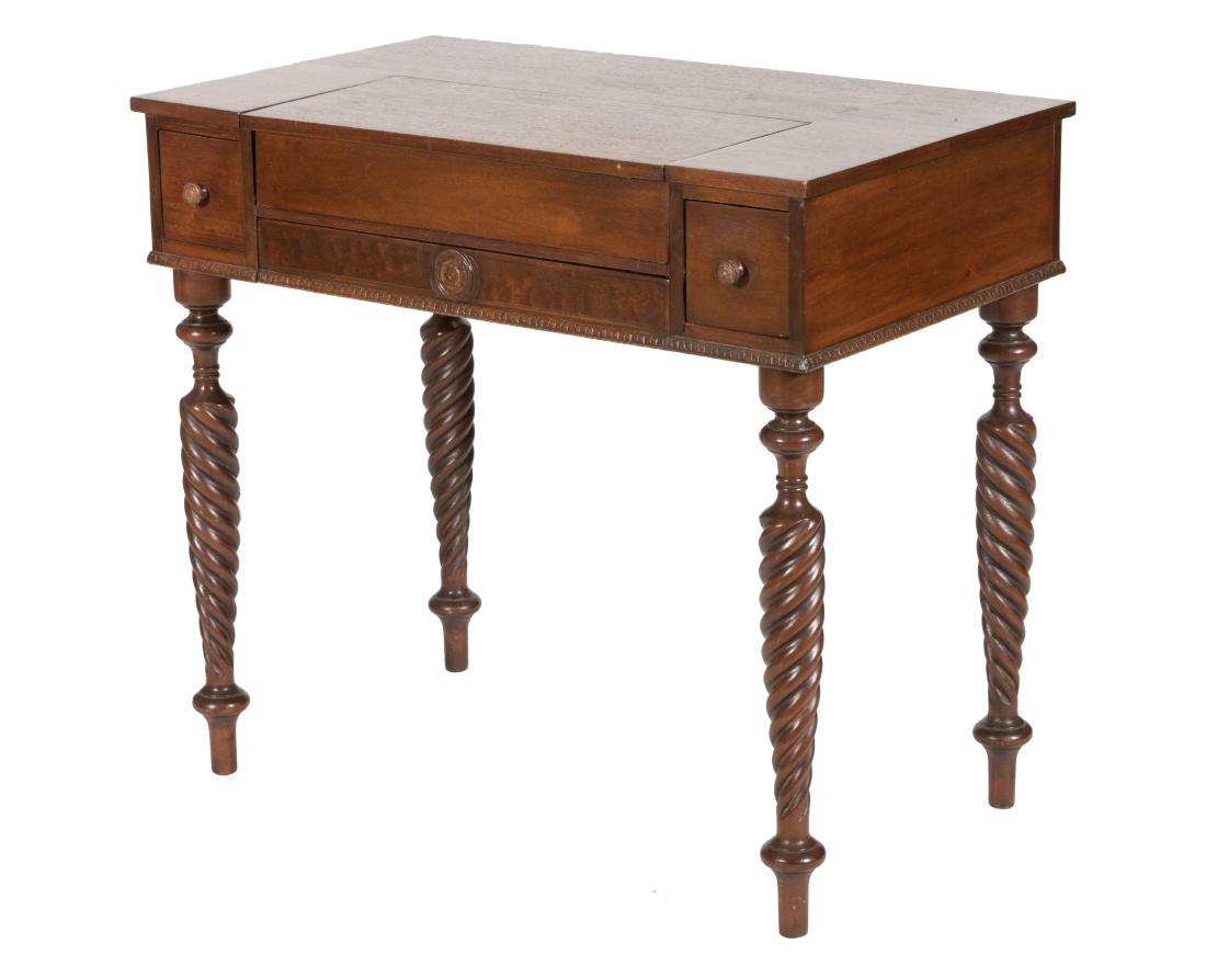 Antique Colonial Mfg. Mahogany Spinet Desk Late