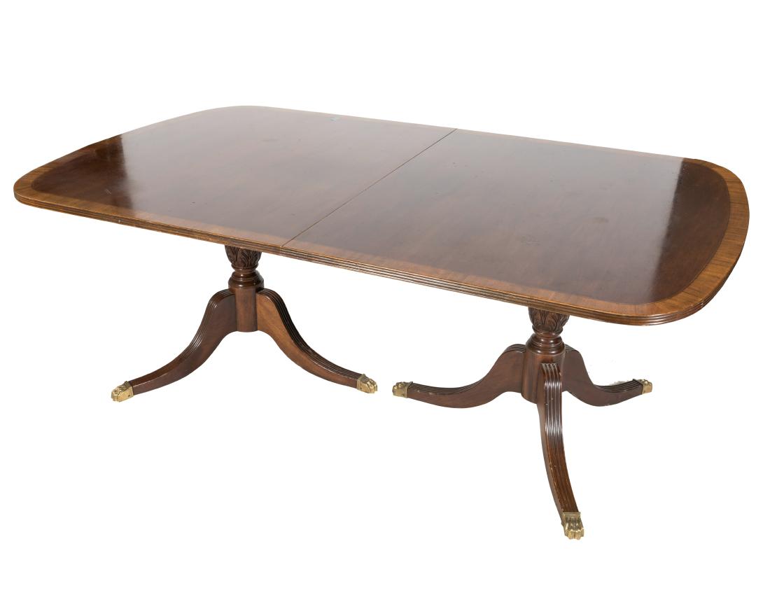 Mahogany Banded Dining Table (1 of 4)