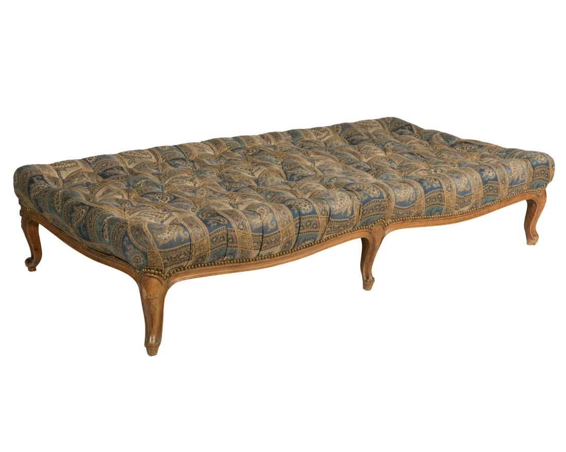Large French Tufted Ottoman (1 of 4)