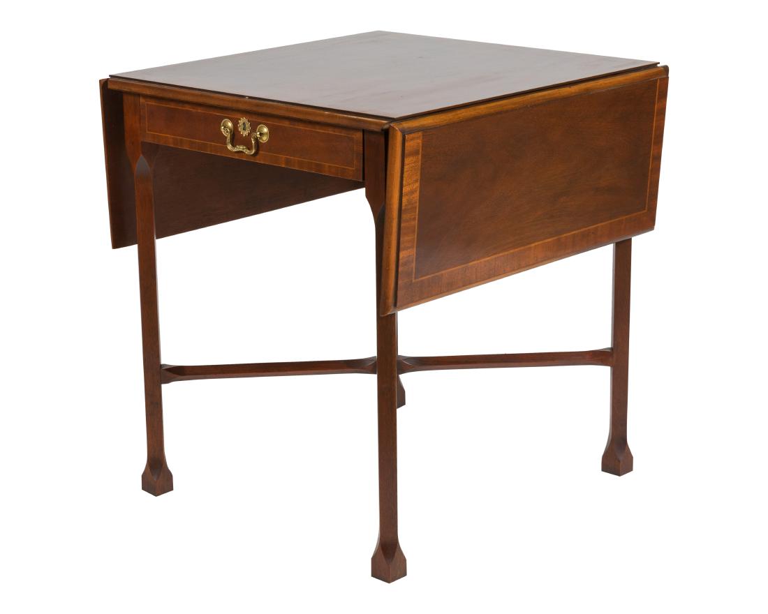 Baker Mahogany Banded Drop Side Table (1 of 4)