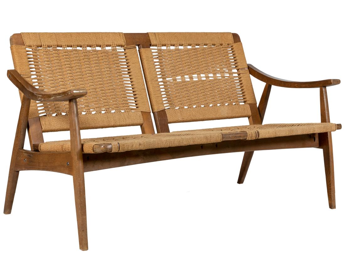 Hans Wegner Style Bench: Description - Hans Wegner style bench. Dimensions - 28.5" x 52" x 31"