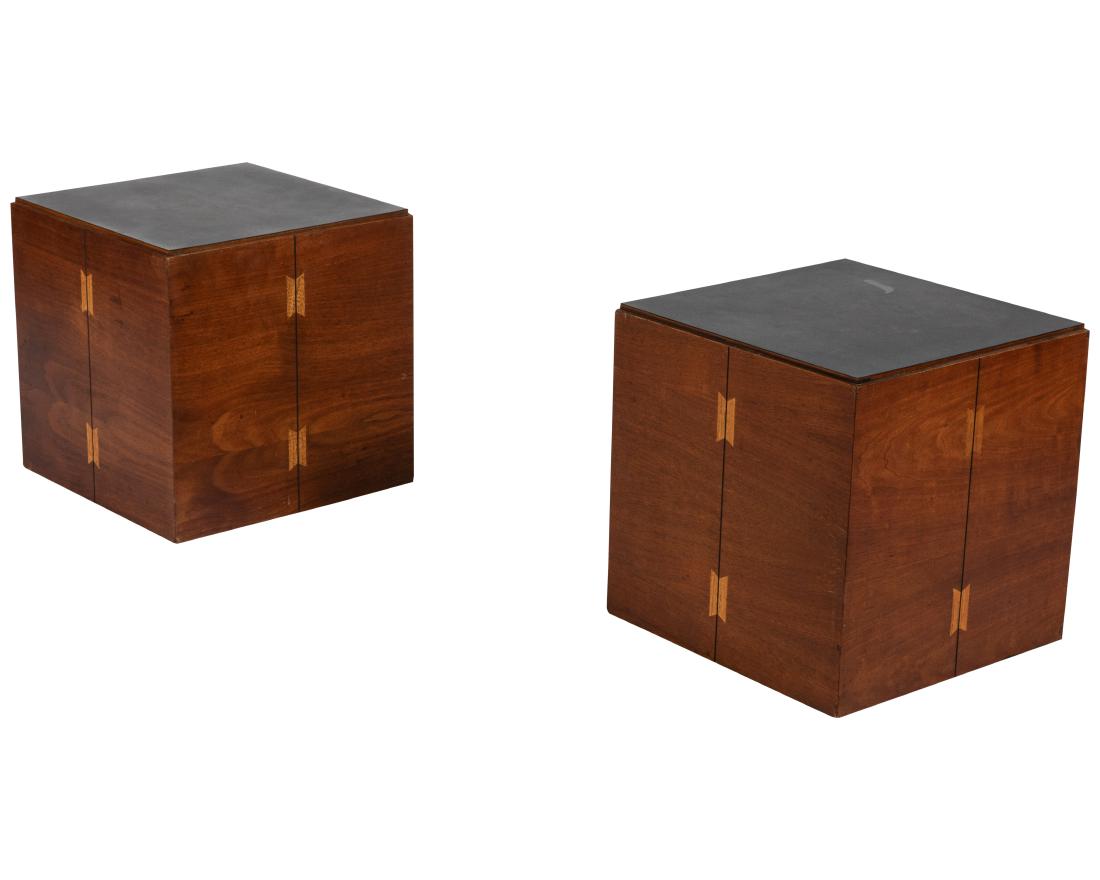 Lane Tuxedo Walnut Pedestals - Pair (1 of 5)