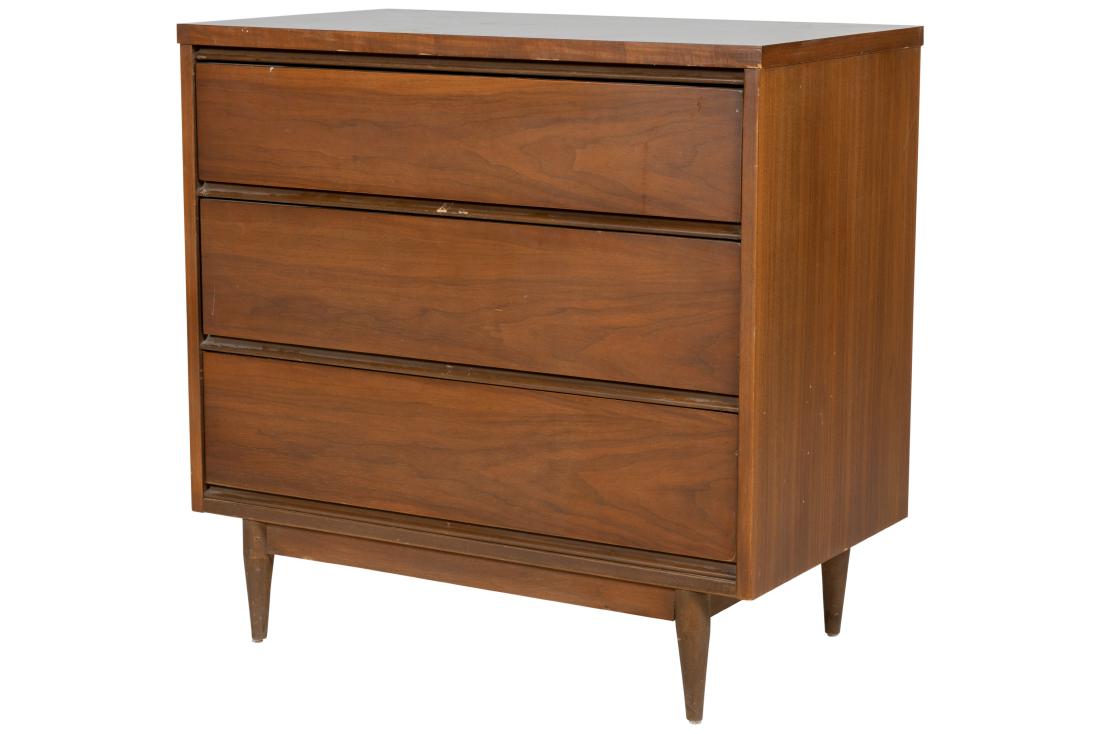 Walnut Three Drawer Chest (1 of 2)