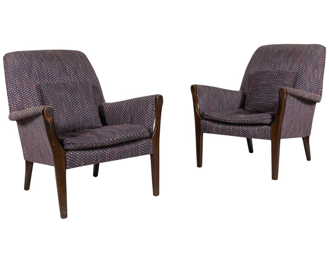 Mid Century Walnut Club Chairs - Pair (1 of 3)