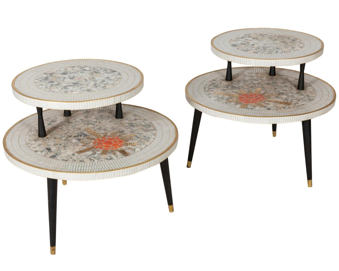 Two Tier Tile Top Pair Step Tables (1 of 2)