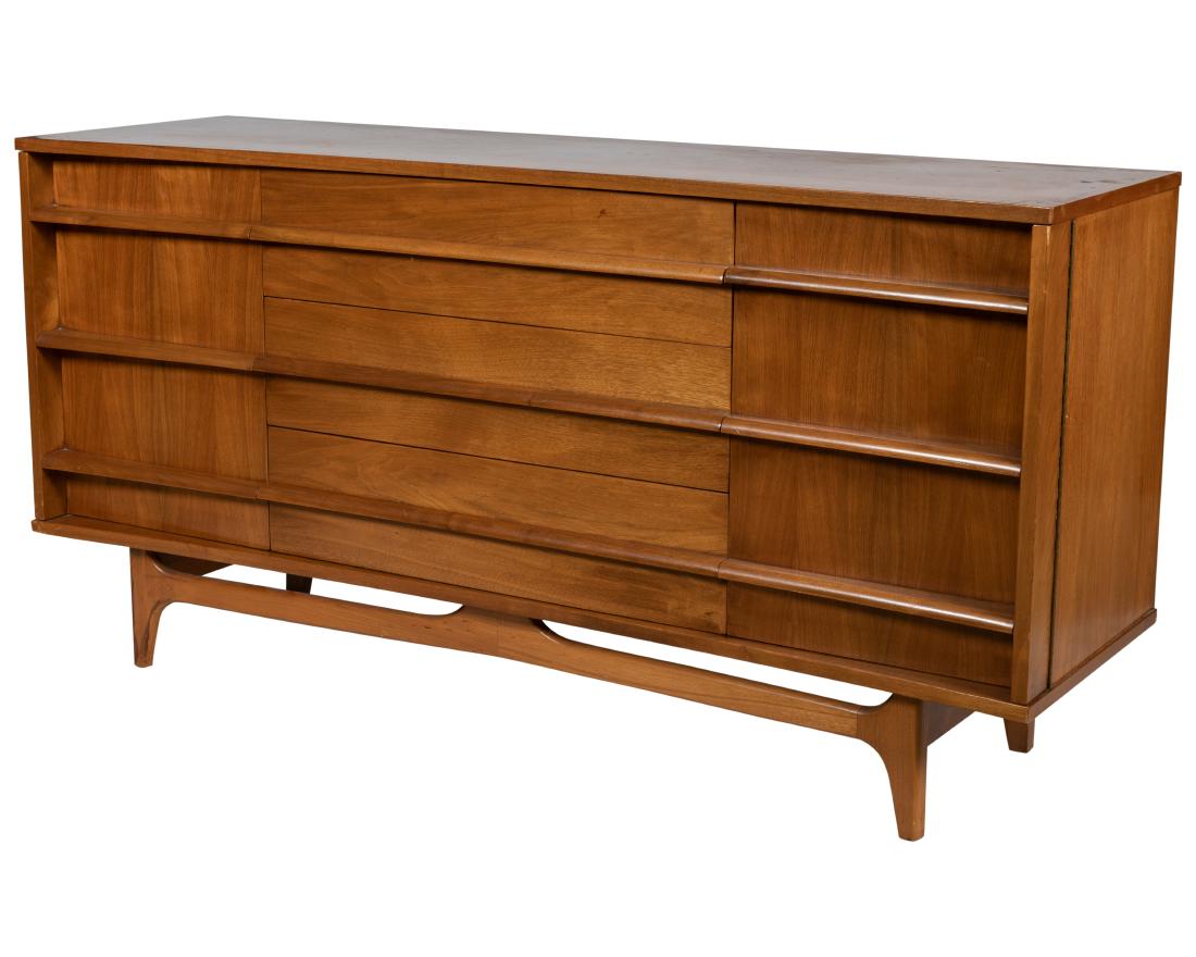 Walnut Concave Credenza/Chest (1 of 3)