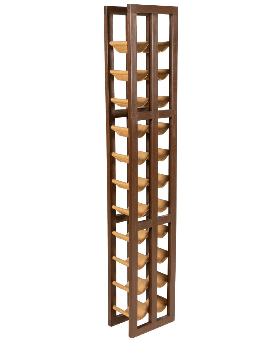 Wood and Burlap Wine: Description - Wood and burlap wine rack. Dimensions -