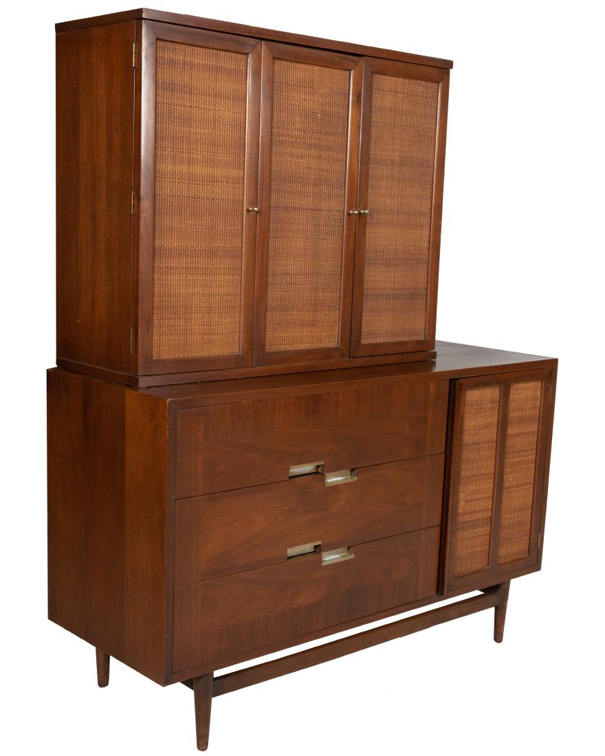 American of Martinsville Two Part Walnut Hutch (1 of 5)