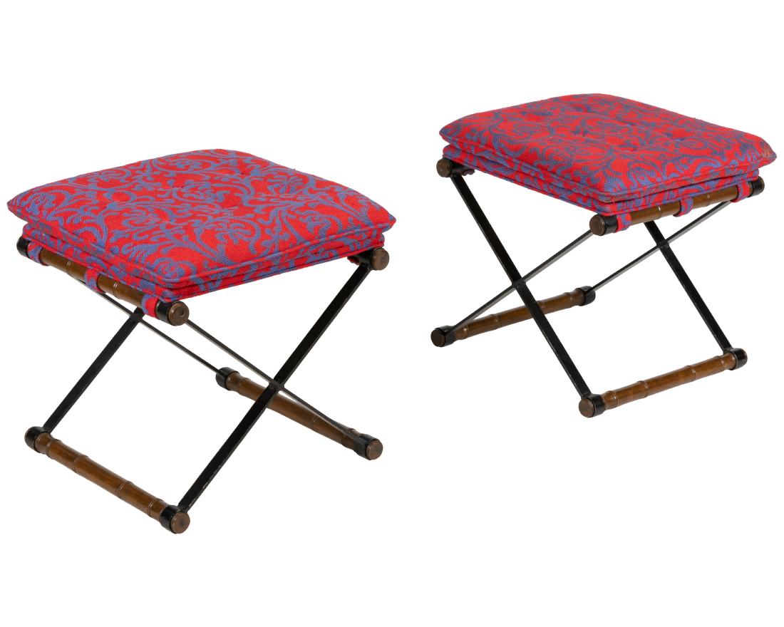 Faux Bamboo and Iron X Benches (1 of 3)