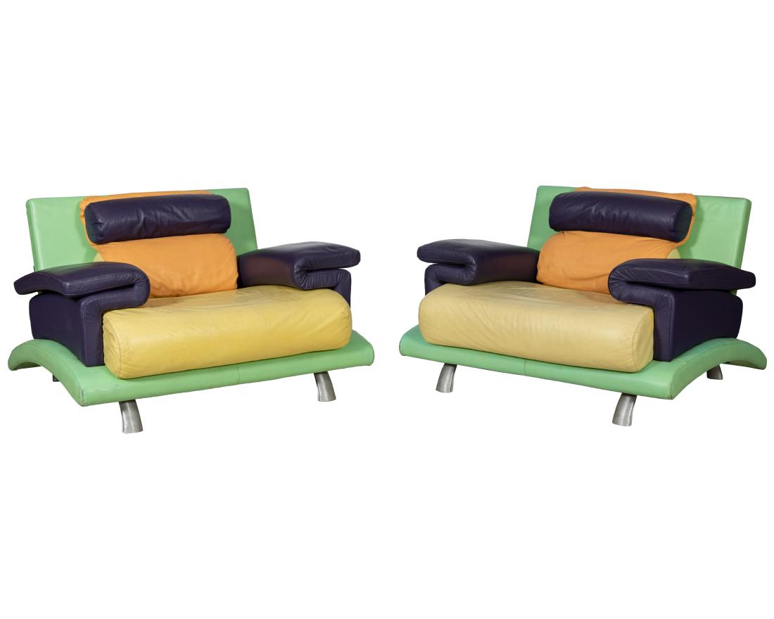 Poltromec Italian Leather Oversized Club Chairs (1 of 3)