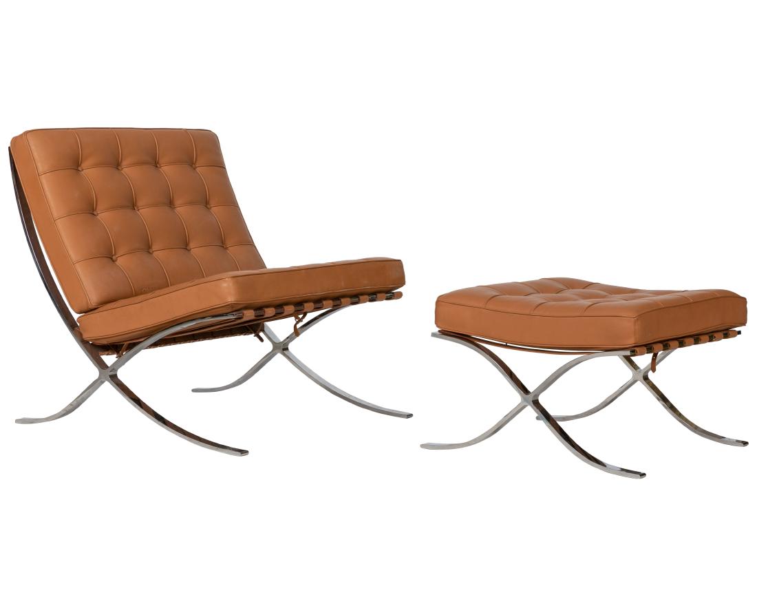 Barcelona Style Chair and Ottoman (1 of 3)