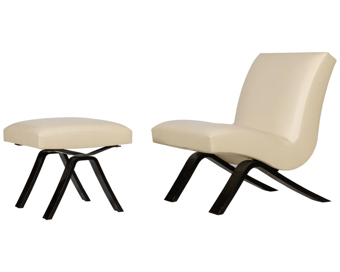 Dakota Jackson Leather Chair and Ottoman (1 of 3)