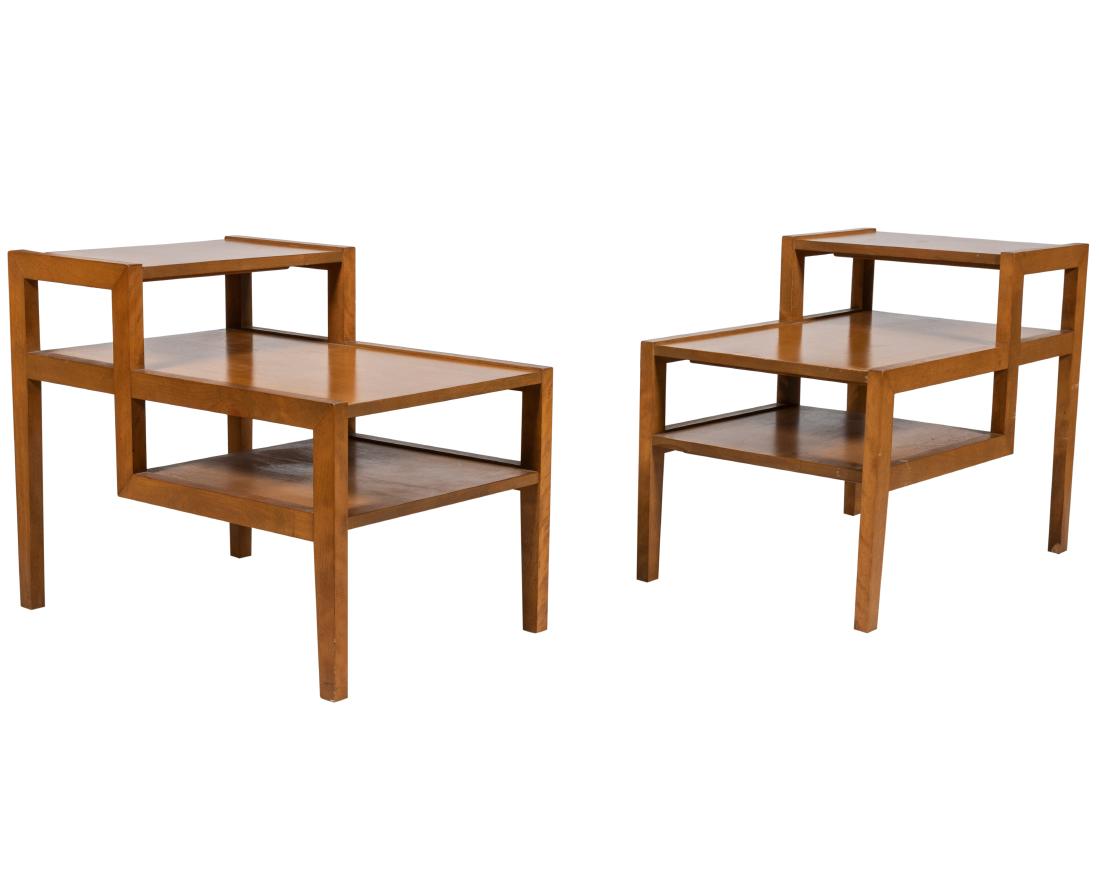 Pair of Conant Ball Three Tier Step Tables (1 of 3)